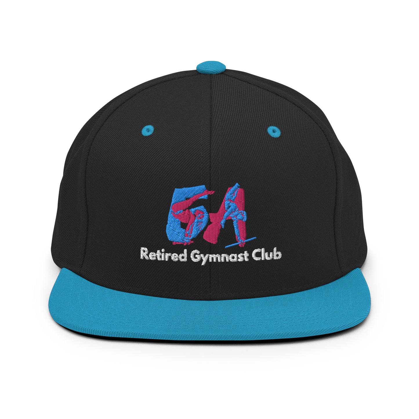 GA Retired Gymnast Club Aqua & Pink Logo Snapback Hat